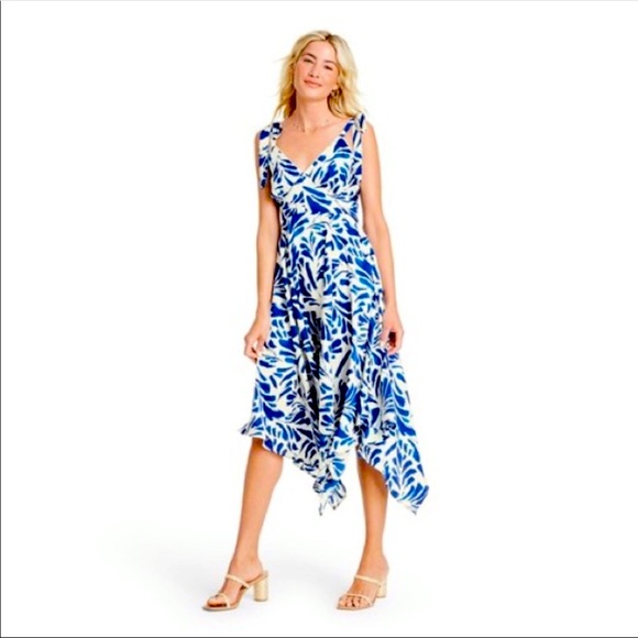 Alexis Dresses & Skirts - Alexis x Target • Blue Floral Botanical Full Skirt Handkerchief Flowing Dress XS